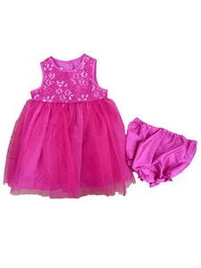 Marmellata Infant & Toddler Girls Sparlky Pink Special Occasion Party Dress - Picture 1 of 1