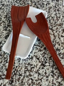 Mid Century Modern Teak Server Utensils Stirrer Vintage Kitchen Cooking  - Picture 1 of 7