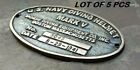 Lot de 5 pièces laiton massif US Navy Mark V casque de plongée plaque nominative bureau décoration cadeau