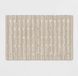 Threshold Woven Striped Flatweave Rug Black/Cream Hand Woven 2’x3’ ✅✅ - Picture 1 of 7