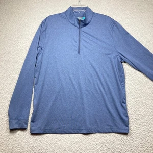 Roundtree Yorke Performance 1/4 Zip Shirt Herren Large blau gestreift Langarm - Bild 1 von 10