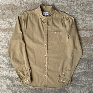 Norse Projects Anton Twill Tan Long Sleeve Pocket Work Shirt Button Down Medium - Picture 1 of 10