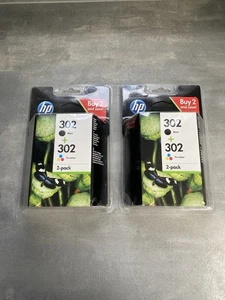 2x HP 302 Black And Colour Ink Cartridge Brand New Expiry 2019 - Zdjęcie 1 z 6