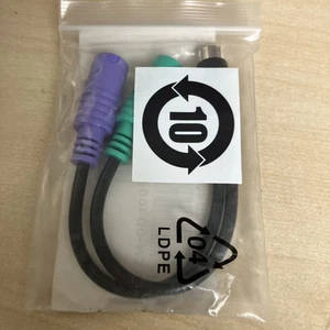 Dell 0D4002 Ps/2 Sur 2x PS2 Souris Clavier I/O Splitter Câble Neuf Emballage - Photo 1/3