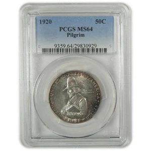 Pilgrim Commemorative Half Dollar 1920 MS 64 PCGS Silver SKU:I19886 - Picture 1 of 4