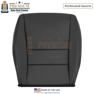 Cubierta de asiento inferior del conductor perforada de cuero negro ébano para Acura TSX 2004-2008 Foto 1 de 4
