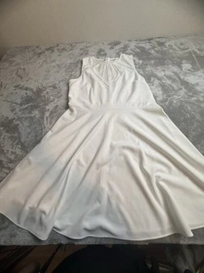 Spence Women’s Fit & Flare Cocktail Dress 16 White NWT Spring Summer - Picture 1 of 5