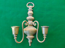 Vintage Colonial Style Solid Brass Electric Wall Sconce 17" Tall Nice!