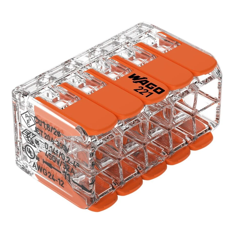 WAGO 221-420 10-Way Compact Lever Connector, Box of 15 Pieces - Image 1 of 2
