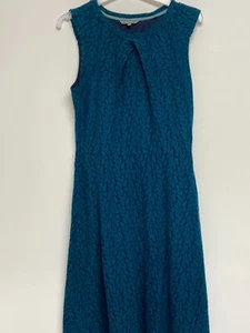Lily & Me Sleeveless Teal Textured Fit & Flare Dress Size 12 Cottagecore Fairy - Picture 1 of 9