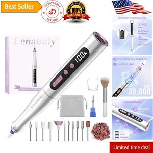 USB Rechargeable Nail File Set - 5 Speed Adjustable E-File for All Nail Types - Picture 1 of 10