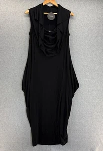 Alembika Black Dress Sleeveless Draped Cowl Neck Lagenlook Size 4 US 10 - 12 NWT - Picture 1 of 15