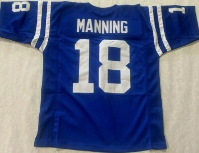 UNSIGNED CUSTOM Sewn Stitched  PEYTON MANNING BLUE Jersey - XL - Image 1 of 2