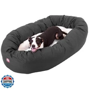 Majestic Pet 40 Inch Poly-Cotton Sherpa Calming Dog Bed Washable – Cozy Soft - Picture 1 of 5