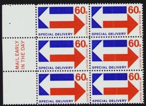 US Scott # E23 Block Of 6 Stamps MNH, Special Delivery Mail Early In The Day - Picture 1 of 2