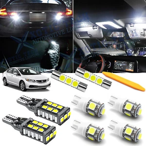 White LED Interior Lights Reverse Package For Honda Civic 2016-2019 2020 + Tool - Picture 1 of 12