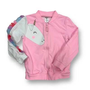 Girls Carter's Size 4T Pink 3D Unicorn Zippered Sweatshirt - Picture 1 of 2