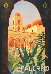 PALERMO SICILIA Vintage Italy Italian Travel Tourism Poster Metal Sign Plaque - Picture 1 of 1