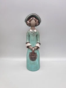 A Elbogen Ceramics, Malmo, Sweden, Studio Pottery Figurine With Flowers. H-32cm. - Picture 1 of 9