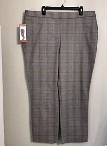 Hilary Radley Pants Women's XXL Plaid Pull On Mid Rise Slim Leg Tummy Control - Picture 1 of 7