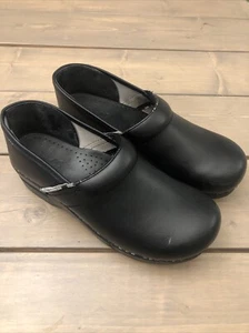 Dansko Womens Clogs Size 40 Black Slip On Leather  - Picture 1 of 9