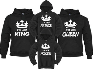 König und Königin Prinz Prinzen Familie Urlaub passende Hoodies Pull Over - Bild 1 von 1