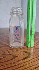 Seltene Sanitary’s Milk ACL ein halbes Pint Milchflasche Warren Ohio OH zwei Farben - Bild 1 von 3