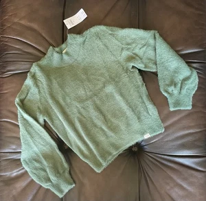 abercrombie fitch Kids Girls Mock Neck Green Sweater BRAND NEW WITH TAGS Sz 9/10 - Picture 1 of 5