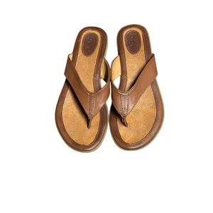 b.o.c Zita Sandals Brown Thong Toe Post Women's Size 9 Casual Comfort - Picture 1 of 11