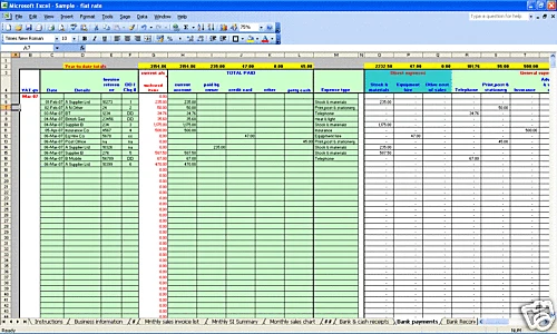 Tattoo studio accounts spreadsheet template for 2026 year end (non-VAT business) - Image 1 of 1