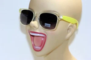 Occhiali da sole GIALLO trasparente vintage retrò lenti sfumate sexy tonalità anni 80 - Foto 1 di 1