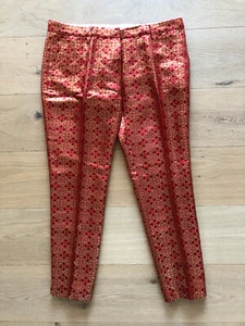 Damenhose gold rot glänzend ausgefallen hochwertig Gr. 38 - 1 x getragen - Bild 1 von 3