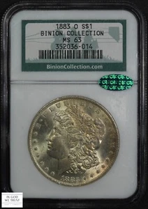 1883 O Binion Collection Hoard Morgan Silver Dollar $1 NGC MS 63 CAC (Toned!) - Picture 1 of 5