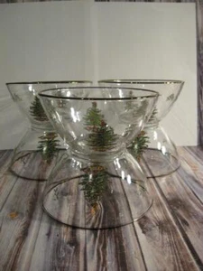 SPODE CHRISTMAS TREE GLASSWARE INDIVIDUAL SALAD BOWLS - 6 - Picture 1 of 1