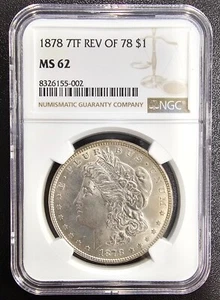 1878 7TF REV OF 78 MORGAN SILVER DOLLAR - NGC MS 62 - Picture 1 of 2