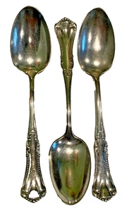 1905 Marcella Clifton Lot Set 3 Oval Place Soup Spoons Silverplate Oneida Rogers - Picture 1 of 6