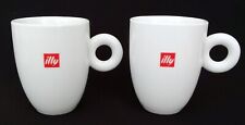 (2) ILLY ~ 8oz Porcelain Tall Coffee / Latte Mugs Cups ~ IPA Made in Italy