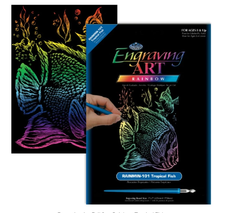 Engraving Art Foil Set- Rainbow Tropical Fish - image 1 of 1