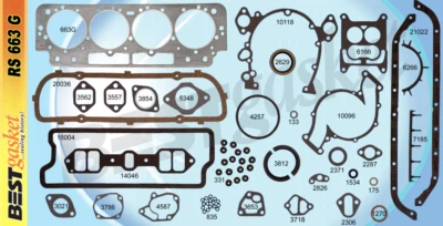 MEJOR juego completo con cabezal + admisión + bandeja de aceite + juntas de distribución para Cadillac 429 1964-1967 Foto 1 de 4