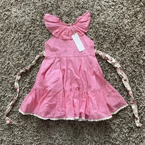 NWT Well Dressed Wolf Pink Mandy Dress Girls Rosebud Ruffled Collar Twirl Size 6 - Picture 1 of 6