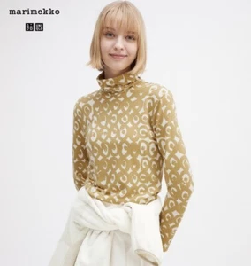 UNIQLO Marimekko Heattech Turtleneck Long Sleeve T-shirt 464712 Limited 2024 New - Picture 1 of 6
