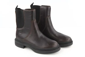 TIMBERLAND A2589 Women Shoes EU37 UK4 Dark Leather Boots Chelsea Panels Pull Tab - Picture 1 of 14