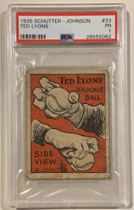 Ted Lyons HOF 1935 Schutter-Johnson Baseball Card #33 PSA 1 Certified White Sox - Picture 1 of 3