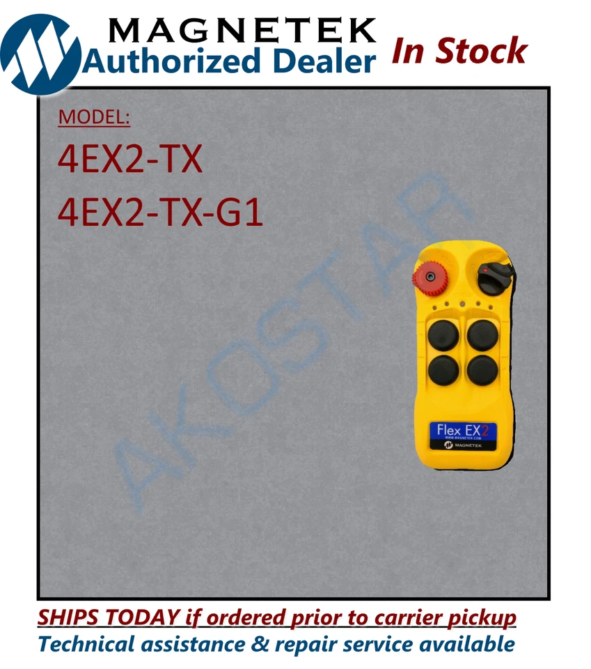 NEW 4EX replacement - Magnetek FLEX-4EX2-TX-G1 Radio Remote Control Transmitter - Image 1 of 1