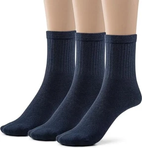 Silky Toes Boys Cotton Crew Socks with Seamless Toe, 3 Pk School Uniform Dress - Picture 1 of 5