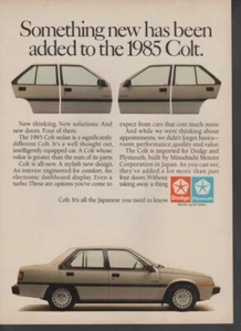 Impresión publicitaria vintage coche auto Dodge 1985 Colt algo nuevo se ha añadido - Imagen 1 de 1