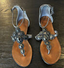 Vince Camuto Shoes Metallic Napa Womens Sandals Silver 85 Preowned