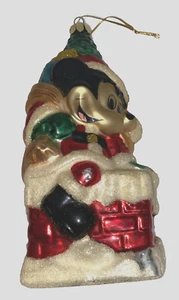 Mickey Unlimited Glas Weihnachtsschmuck mundgeblasen European Style 1997 Santa - Bild 1 von 11