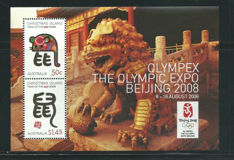 Christmas Island Scott # 468b MNH S/S Olympic Expo Pequim 2008 - Imagem 1 de 1