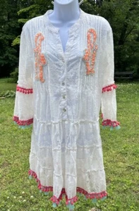 Lace Bathing Suit Cover Up From France Beach Women Size M/L Tiered NWT - Picture 1 of 9